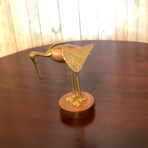 Brass & wood bird.